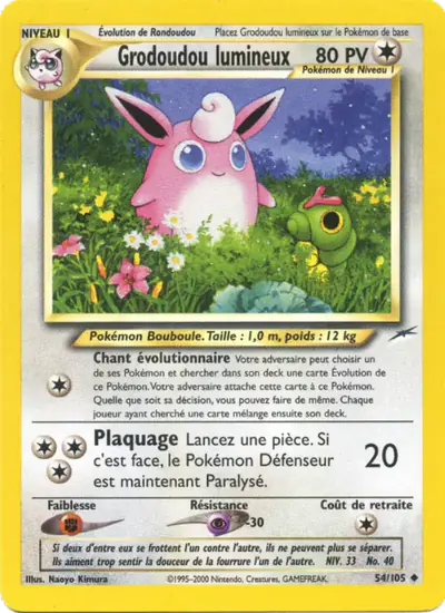 Image de la carte Pokemon Grodoudou lumineux 54/105