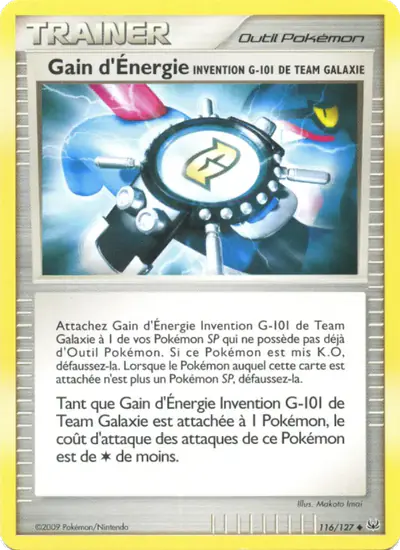 Image de la carte Pokemon Gain d'Énergie Invention G-101 de Team Galaxie 116/127