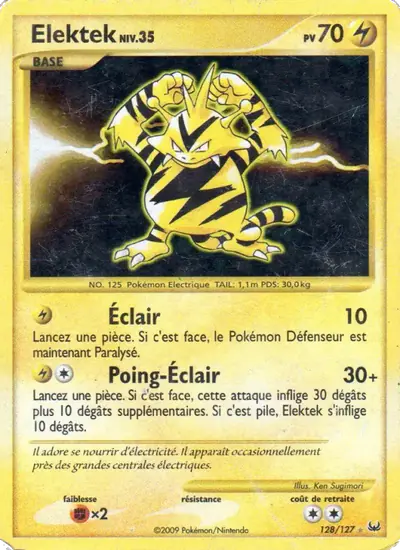 Image de la carte Pokemon Élektek 128/127