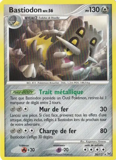 Image de la carte Pokemon Bastiodon 20/127
