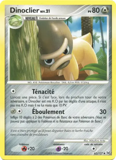 Image de la carte Pokemon Dinoclier 62/127