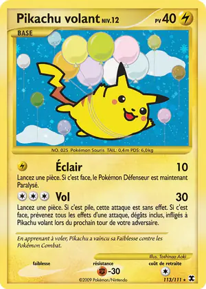 Pikachu volant Niv. 12 113/111