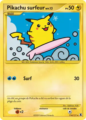 Pikachu surfeur Niv. 13 114/111