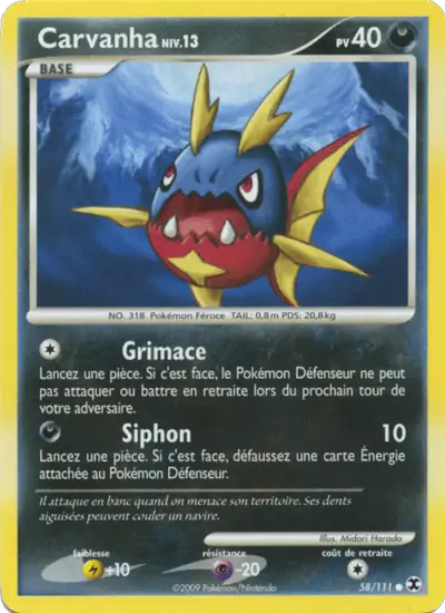 Image de la carte Pokemon Carvanha Niv. 13 58/111