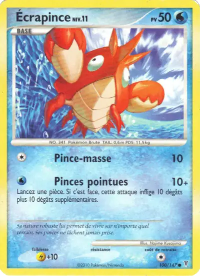 Image de la carte Pokemon Écrapince 100/147
