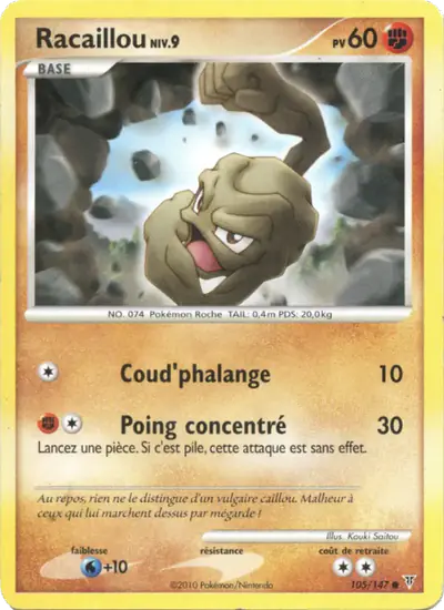 Image de la carte Pokemon Racaillou 105/147