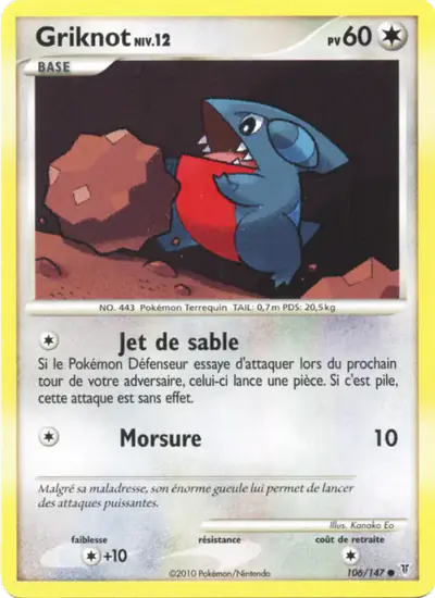 Image de la carte Pokemon Griknot 106/147