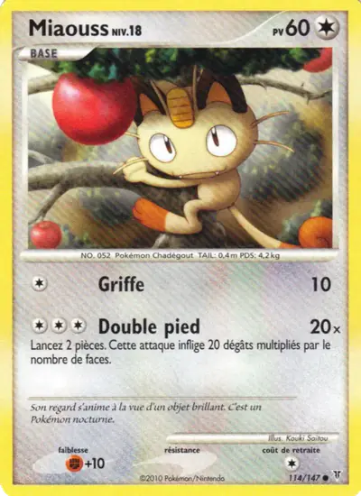 Image de la carte Pokemon Miaouss 114/147