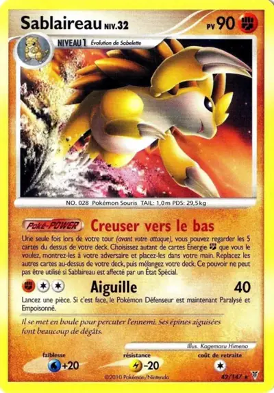 Image de la carte Pokemon Sablaireau 42/147