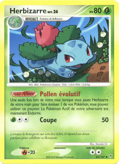 Image de la carte Pokemon Herbizarre 62/147