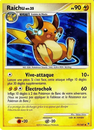 Image de la carte Pokemon Raichu 77/147