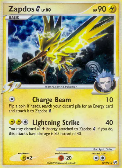 Image de la carte Pokemon Zapdos G 12/99
