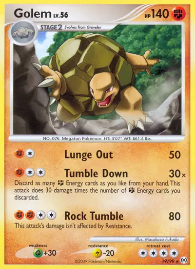 Image de la carte Pokemon Golem 19/99
