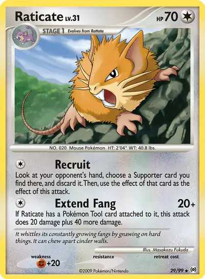 Carte Pokémon Raticate 29/99 — Arceus