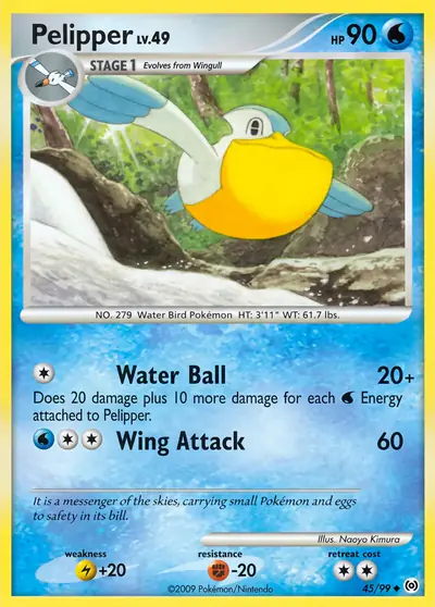 Carte Pokémon Pelipper 45/99 — Arceus