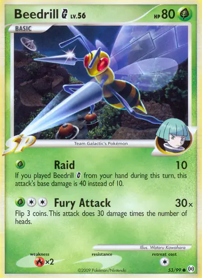Image de la carte Pokemon Beedrill G 53/99