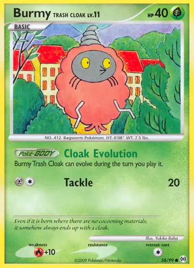 Image de la carte Pokemon Burmy Trash Cloak 58/99