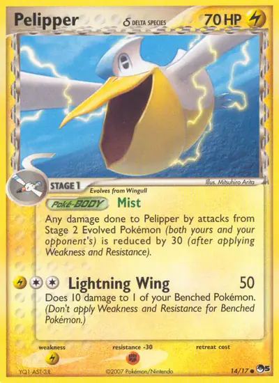 Image de la carte Pokemon Pelipper δ 14/17