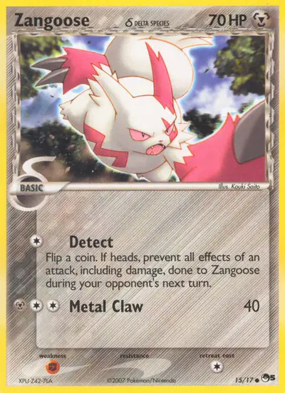 Image de la carte Pokemon Zangoose δ 15/17