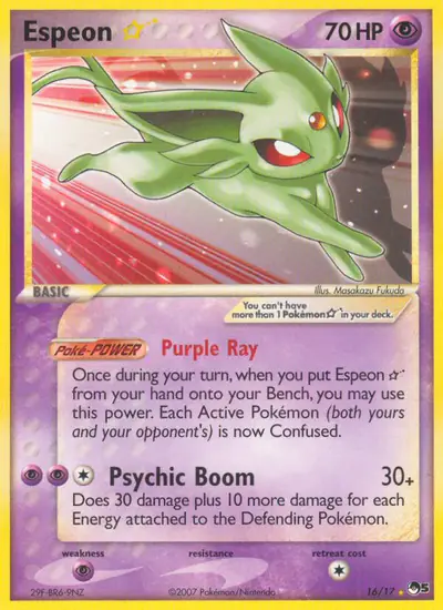 Image de la carte Pokemon Espeon Star 16/17