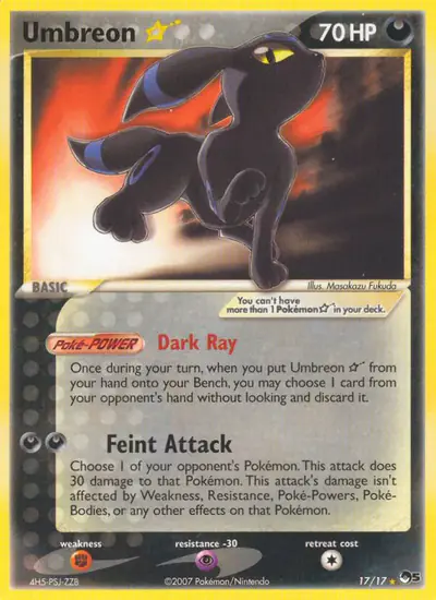 Image de la carte Pokemon Umbreon Star 17/17