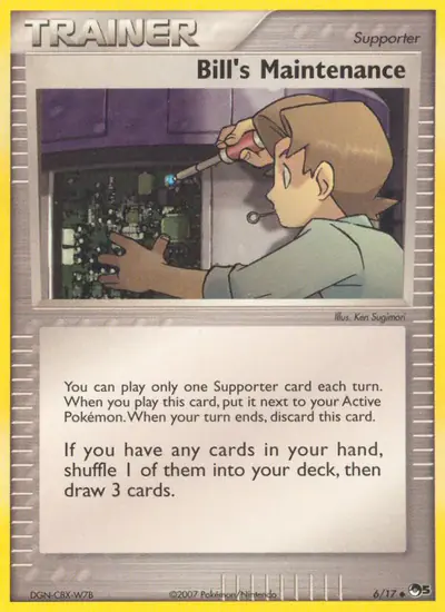 Image de la carte Pokemon Bill's Maintenance 6/17