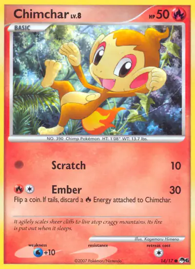 Image de la carte Pokemon Chimchar 14/17