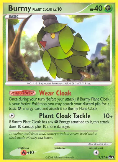 Image de la carte Pokemon Burmy Plant Cloak 11/17