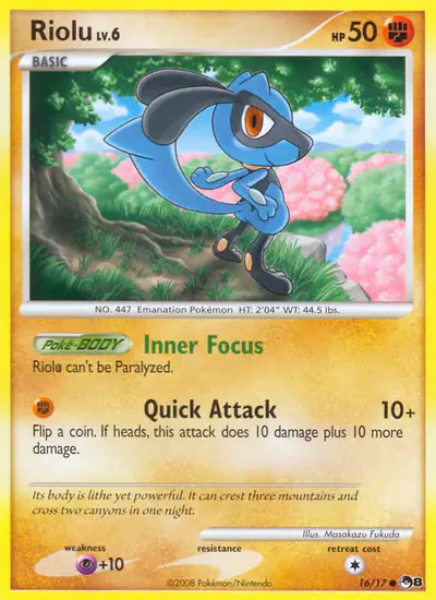 Image de la carte Pokemon Riolu 16/17