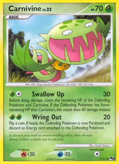 Image de la carte Pokemon Carnivine 7/17