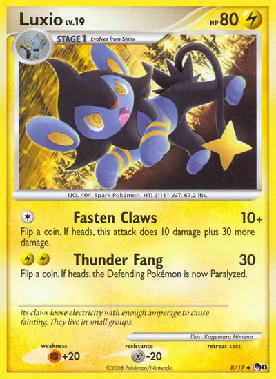 Image de la carte Pokemon Luxio 8/17