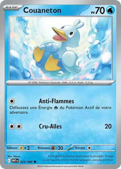 Image de la carte Pokemon Couaneton 025/86