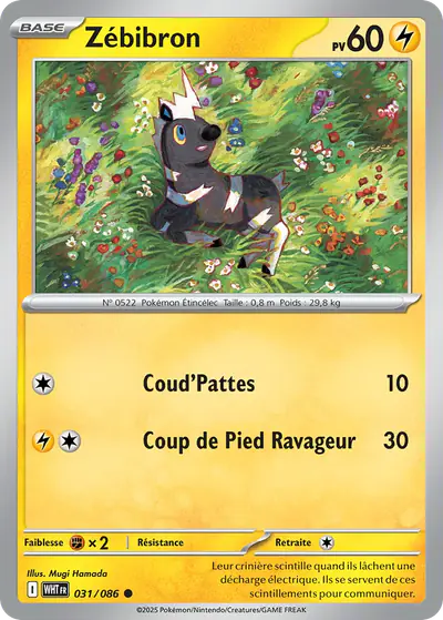 Image de la carte Pokemon Zébibron 031/86