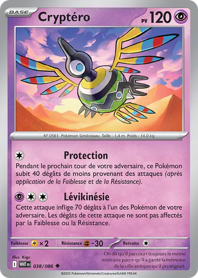 Image de la carte Pokemon Cryptéro 038/86