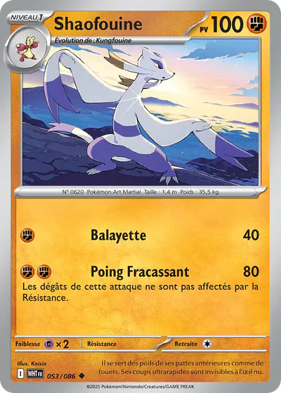 Image de la carte Pokemon Shaofouine 053/86