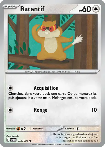 Image de la carte Pokemon Ratentif 072/86