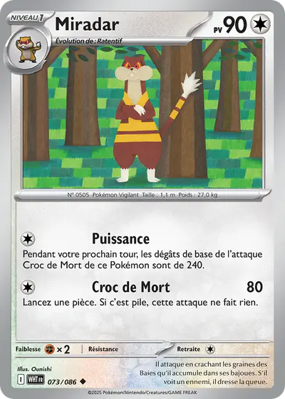 Image de la carte Pokemon Miradar 073/86