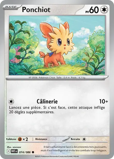 Image de la carte Pokemon Ponchiot 074/86