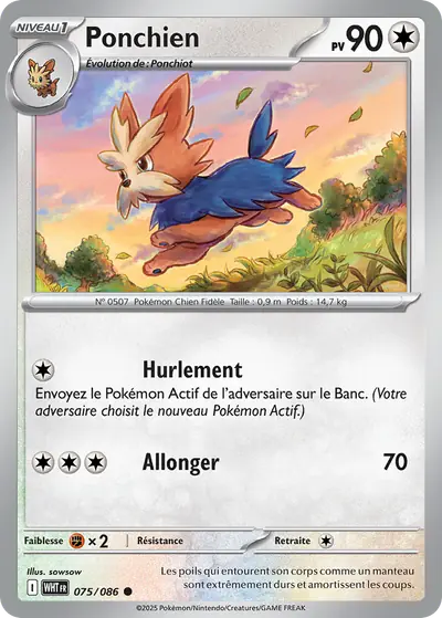 Image de la carte Pokemon Ponchien 075/86