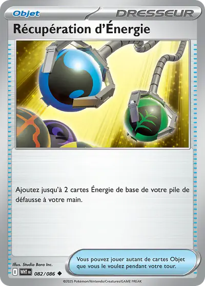 Image de la carte Pokemon Récupération d'Énergie 082/86