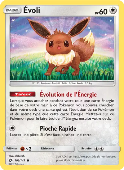 Image de la carte Pokemon Évoli 101/149