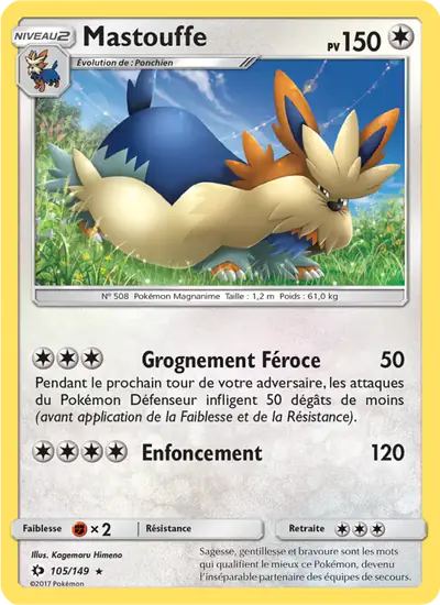 Image de la carte Pokemon Mastouffe 105/149