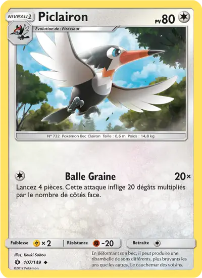 Image de la carte Pokemon Piclairon 107/149