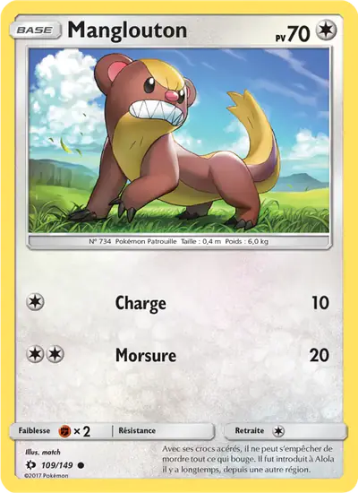Image de la carte Pokemon Manglouton 109/149
