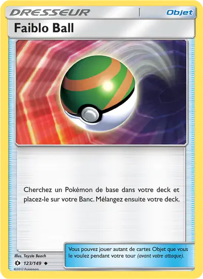 Image de la carte Pokemon Faiblo Ball 123/149