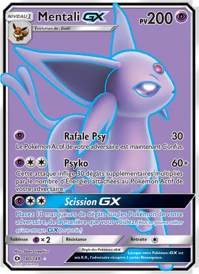 Image de la carte Pokemon Mentali GX 140/149