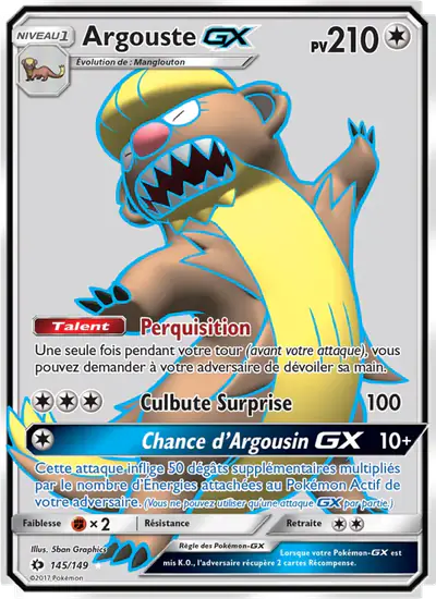 Image de la carte Pokemon Argouste GX 145/149