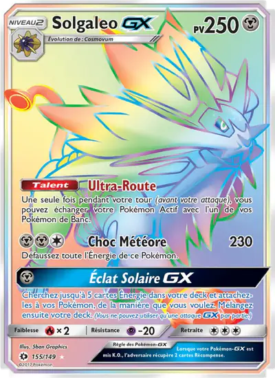 Image de la carte Pokemon Solgaleo GX 155/149