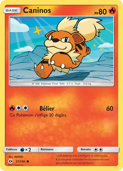 Image de la carte Pokemon Caninos 21/149