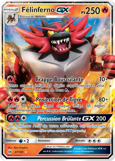 Image de la carte Pokemon Félinferno GX 27/149